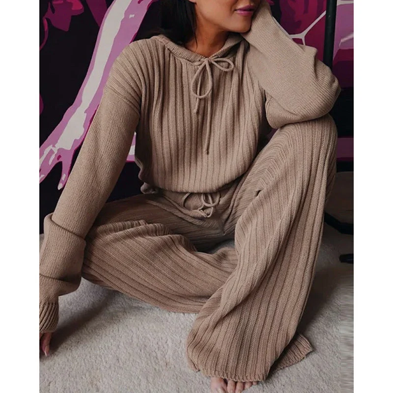 Long Sleeve Loose Hooded Casual Suit Plus Size