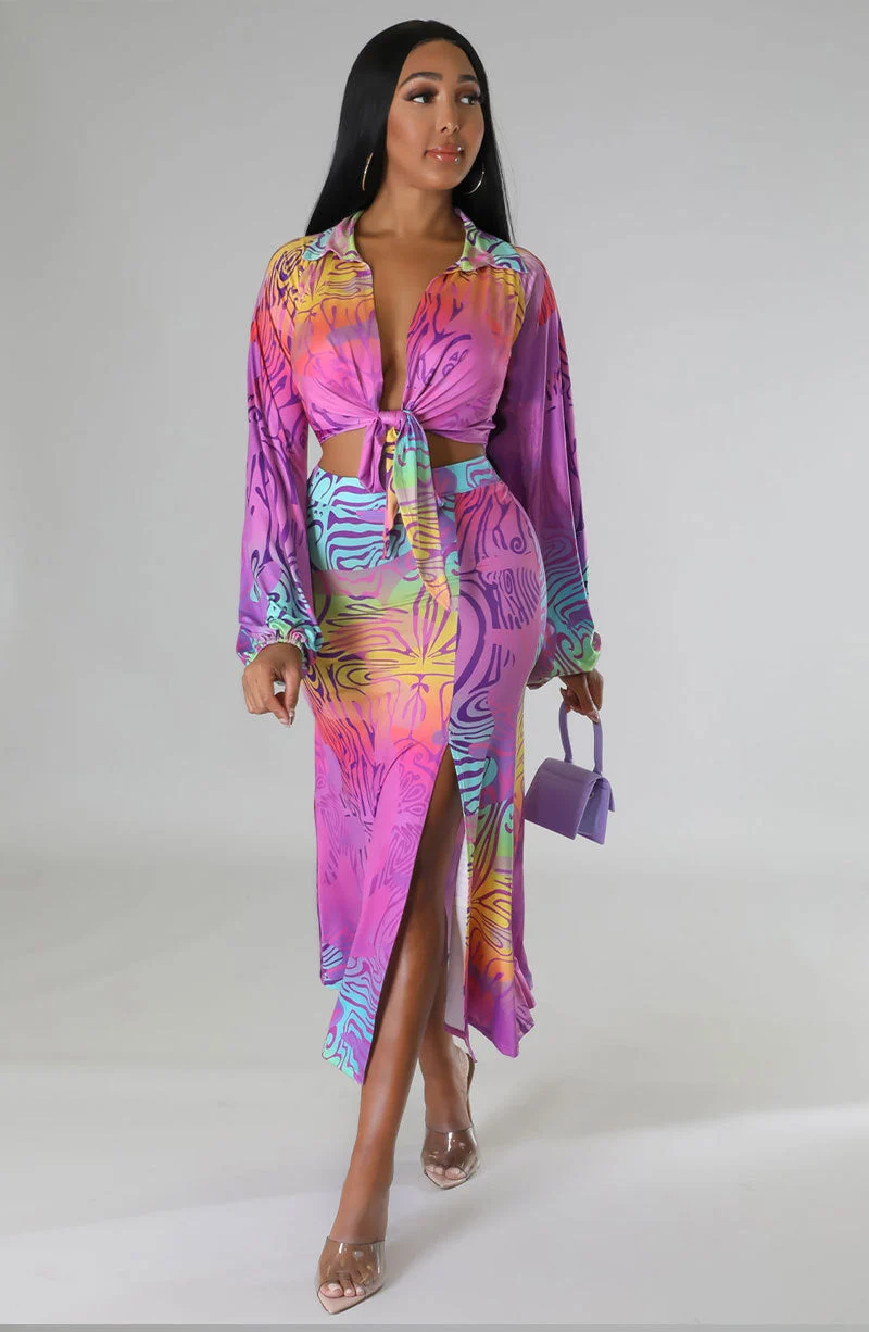 Outfit Skirt Casual Two Piece Suit