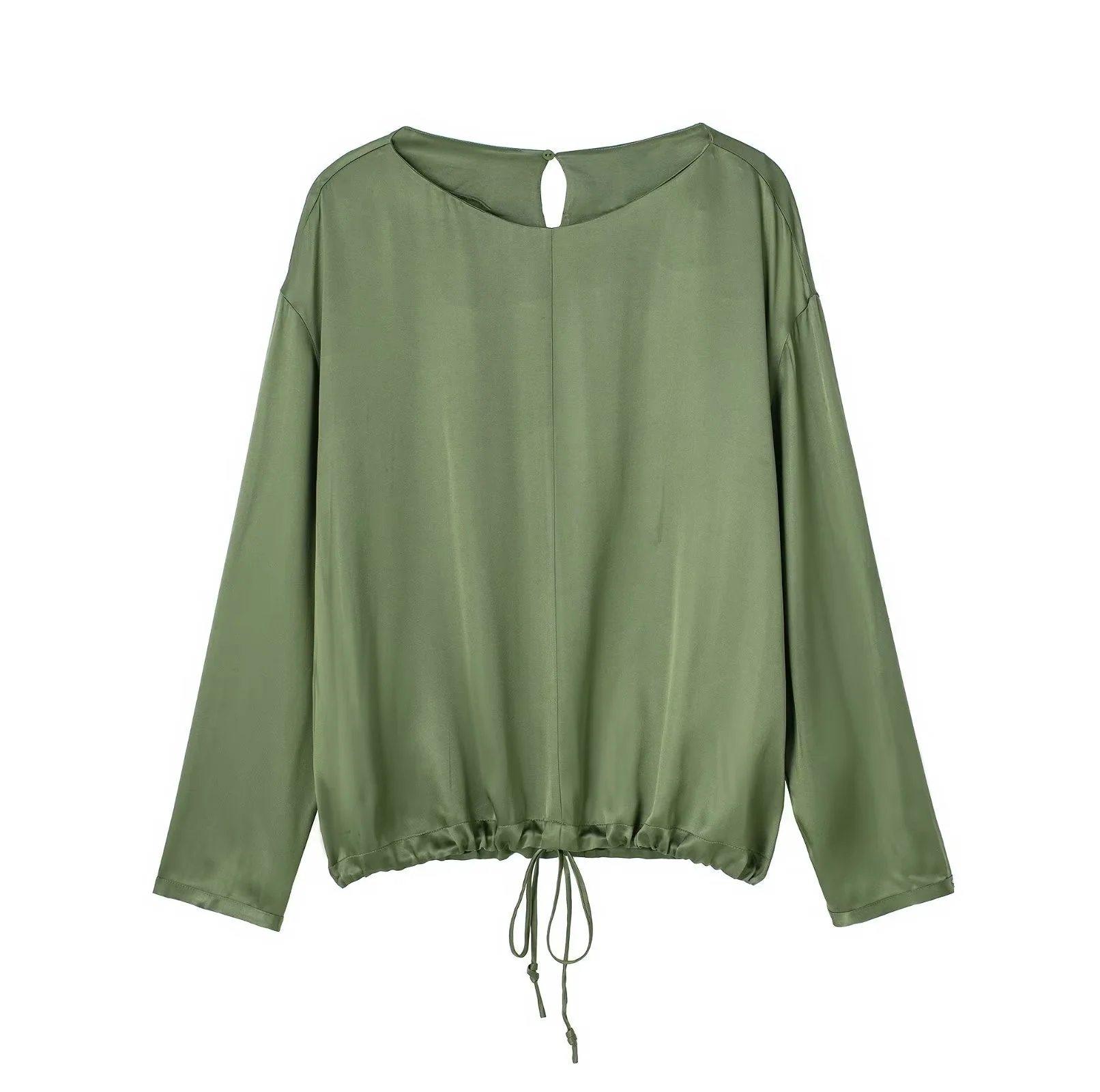 Casual Pocket Decoration Draped Long Sleeved Shirt High Waist Trousers Suit