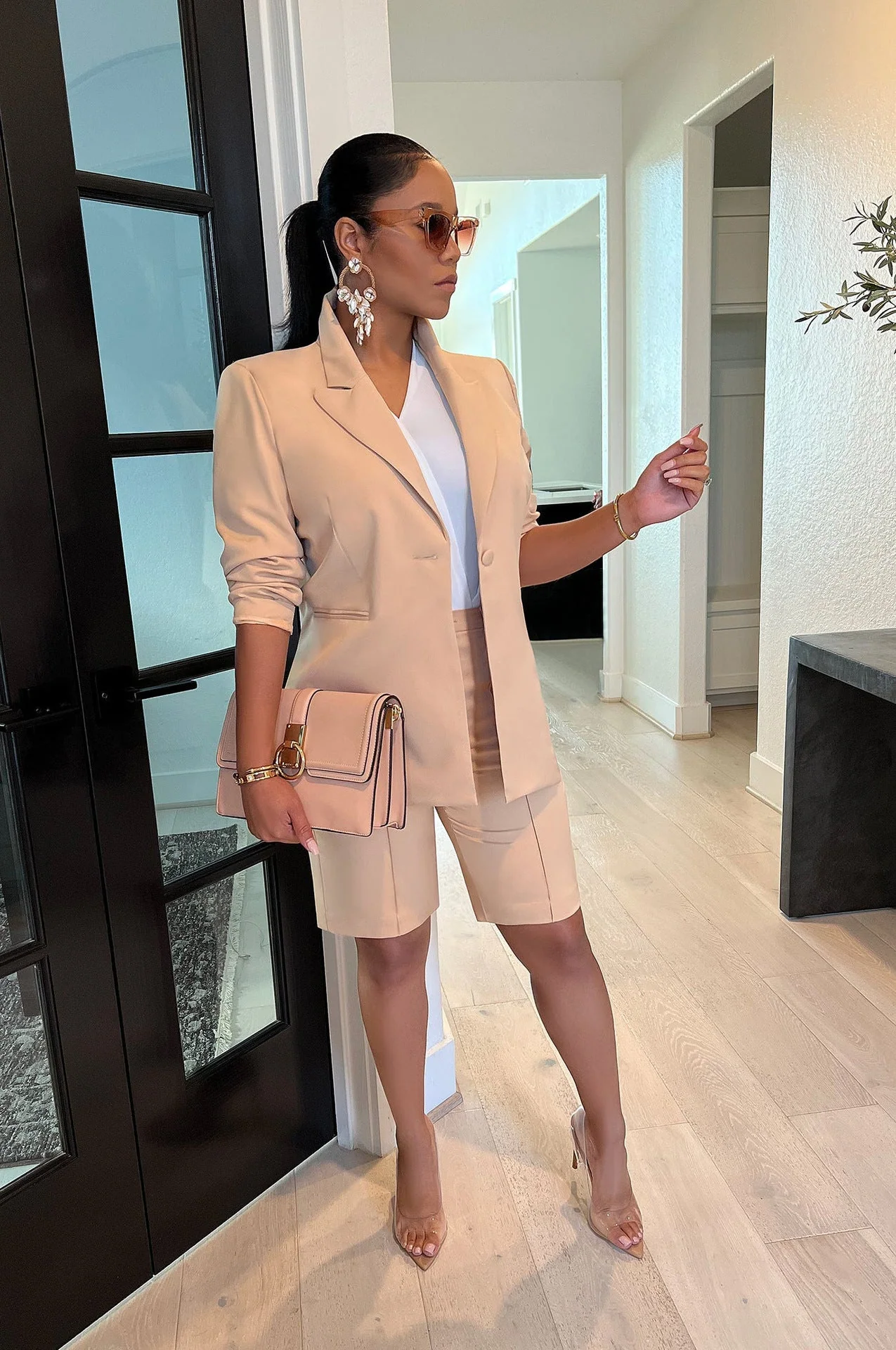 Blazer Shorts Two Piece Suit Casual Suit
